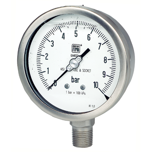 All stainless steel pressure gauge resistant to vibration and pressure pulsations