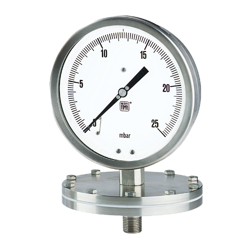 Diaphragm pressure gauges with threaded connection