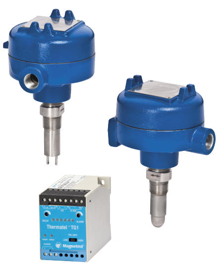 Thermal dispersion switches with remote electronics