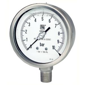 All stainless steel pressure gauge resistant to vibration and pressure pulsations