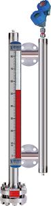 Magnetic level indicator with guided wave radar chamber