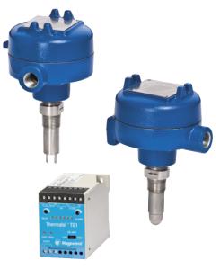 Thermal dispersion switches with remote electronics